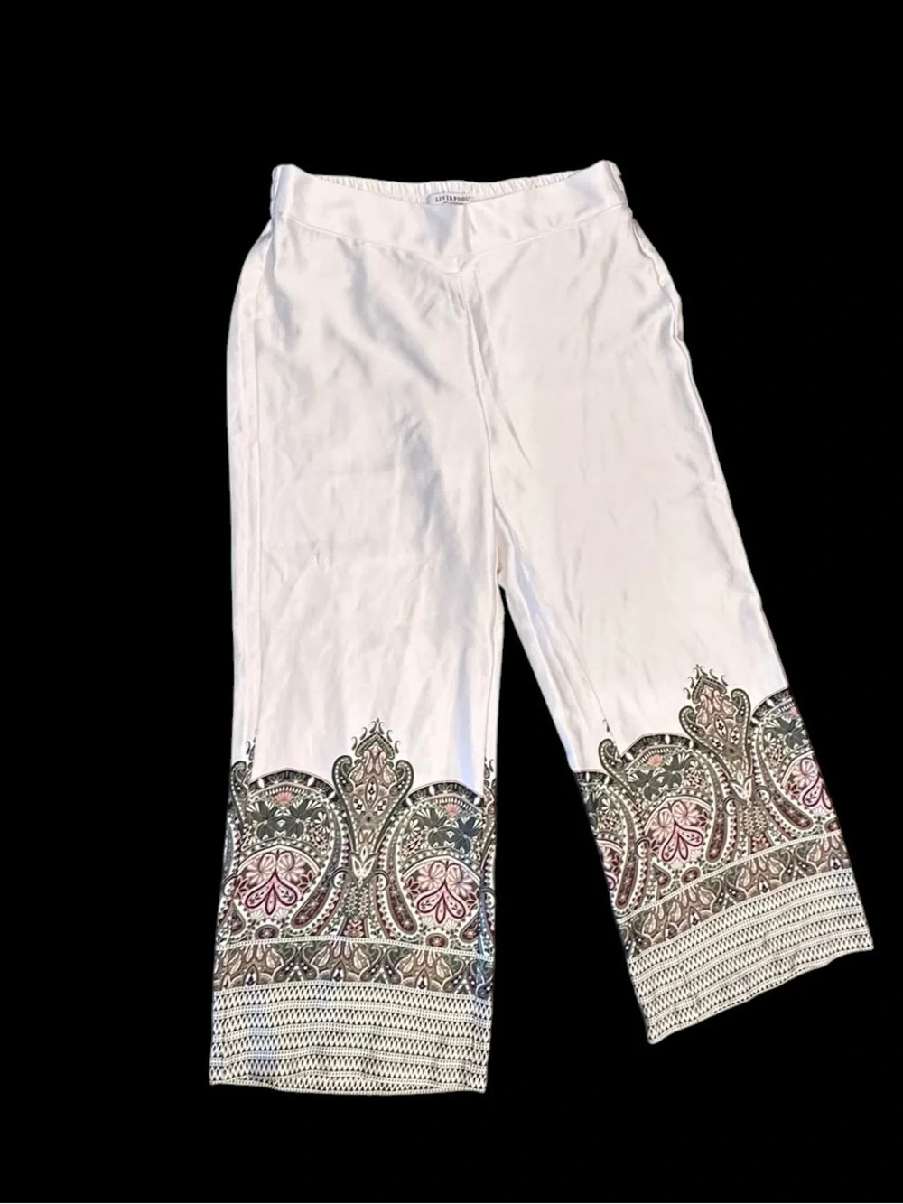 LPLA Liverpool LA Cream Olive Paisley Tank Top Crop Pants Set NWT Large - Picture 11 of 15